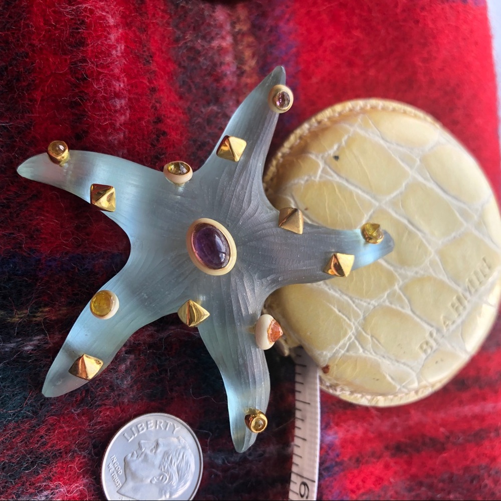 Alexis Bittar Aqua-Toned Starfish Brooch